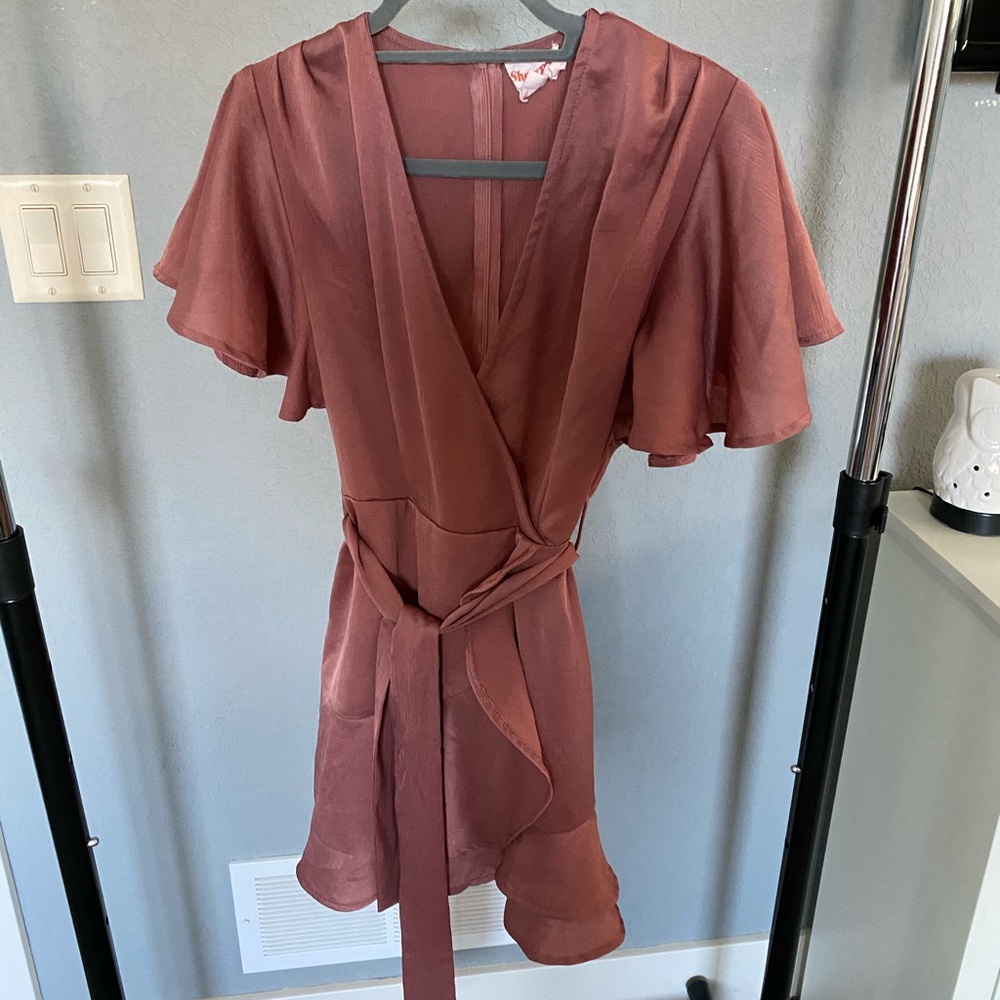 Showpo mauve tie dress